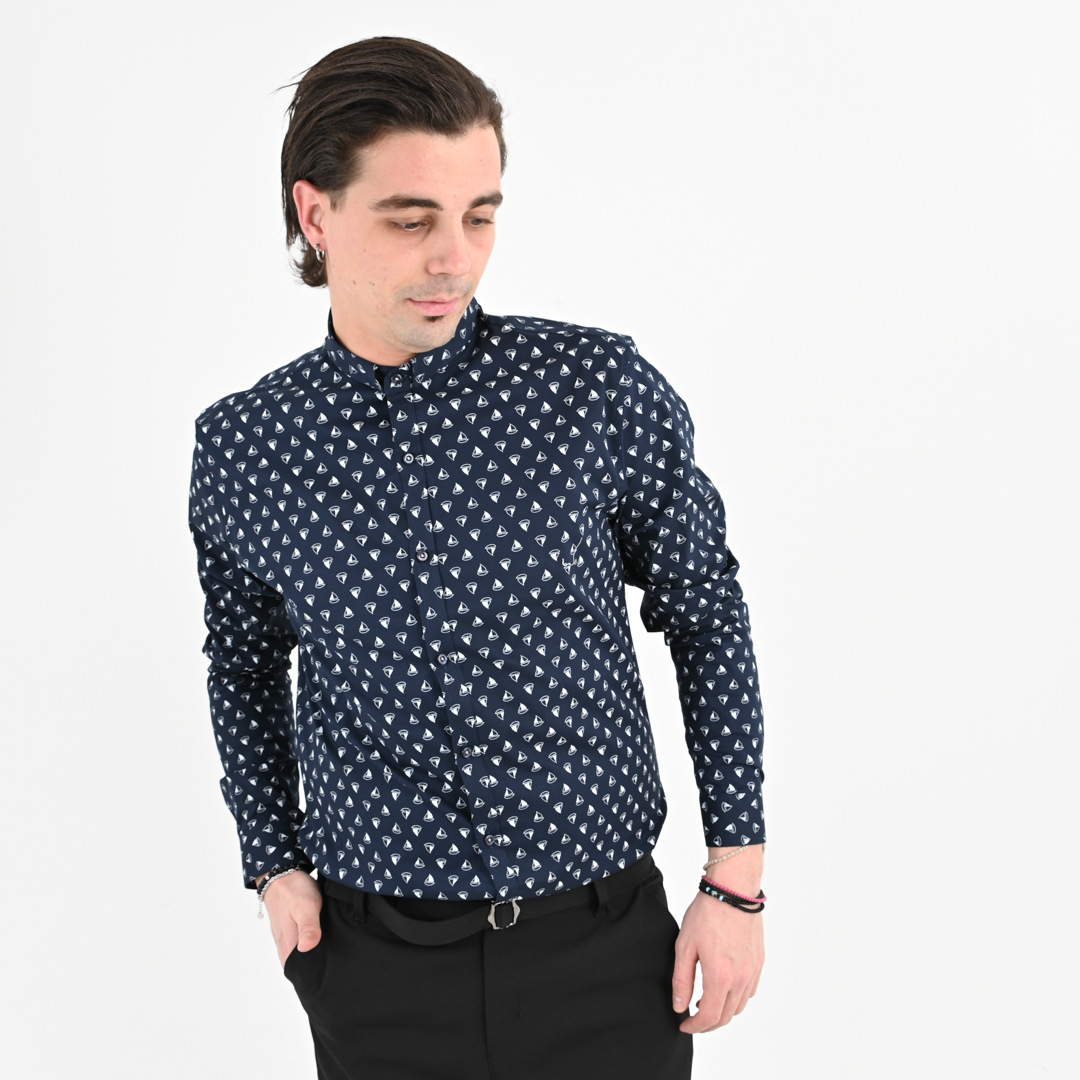 AK802 Overshirt Mao Blue