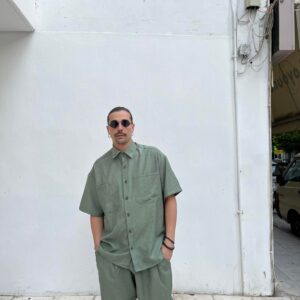 ART CAM76 Overshirt Khaki Oversize