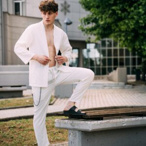 ART UG50 Kimono 3/4 White Lino